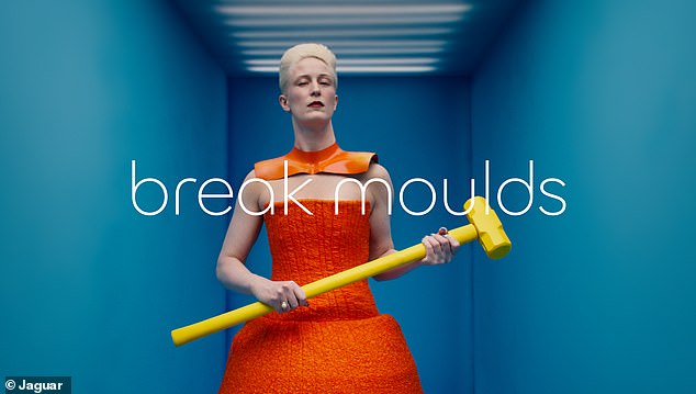 The ad features models boldly dressed in bright primary colors along with slogans like 