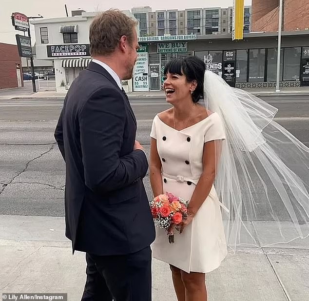 Harbor and Allen on their wedding day in 2020. A source revealed Allen's meticulous methods: 'Lily was looking for women who were on Raya and comparing them to women David follows on Instagram.