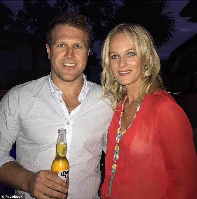 The Hawthorn premiership winner split from his wife of 10 years, Jessica Johnson (pictured together), in August last year, shortly after she gave birth to their third child.