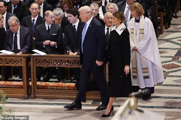 President-elect Donald Trump and Melania Trump arrive for Jimmy Carter's state funeral