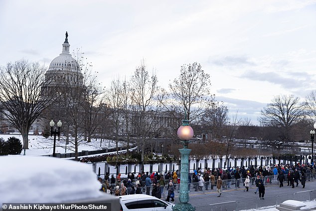 Long lines of people formed around the Capitol to pay tribute to Carter