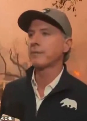 Gavin Newsom looks close to tears as he condemns Trump for blaming the LA wildfires