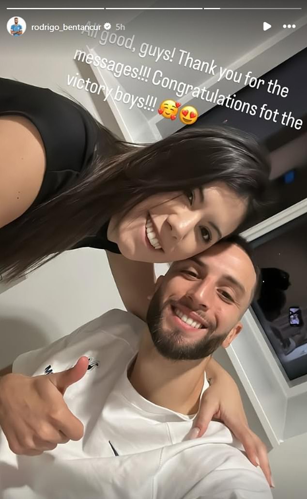 Bentancur has provided an update on his health from his hospital bed of him smiling with his fiancee Melany La Banca while declaring that he is 