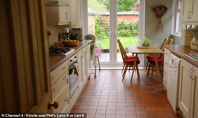 By removing the breakfast bar, Kirstie added space for a family dining table (pictured below)