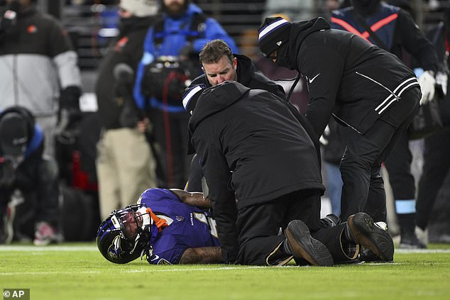 The 24-year-old suffered a knee injury in Baltimore's Week 18 game against the Browns.