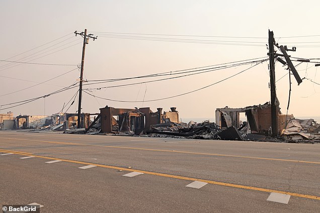 Spelling's seven-bedroom seaside retreat, which sat on an 8,000-square-foot property along 81 feet of La Costa Beach, is now reduced to rubble and ashes, with little more than a burned-out fence as only trace of what was once an impressive house