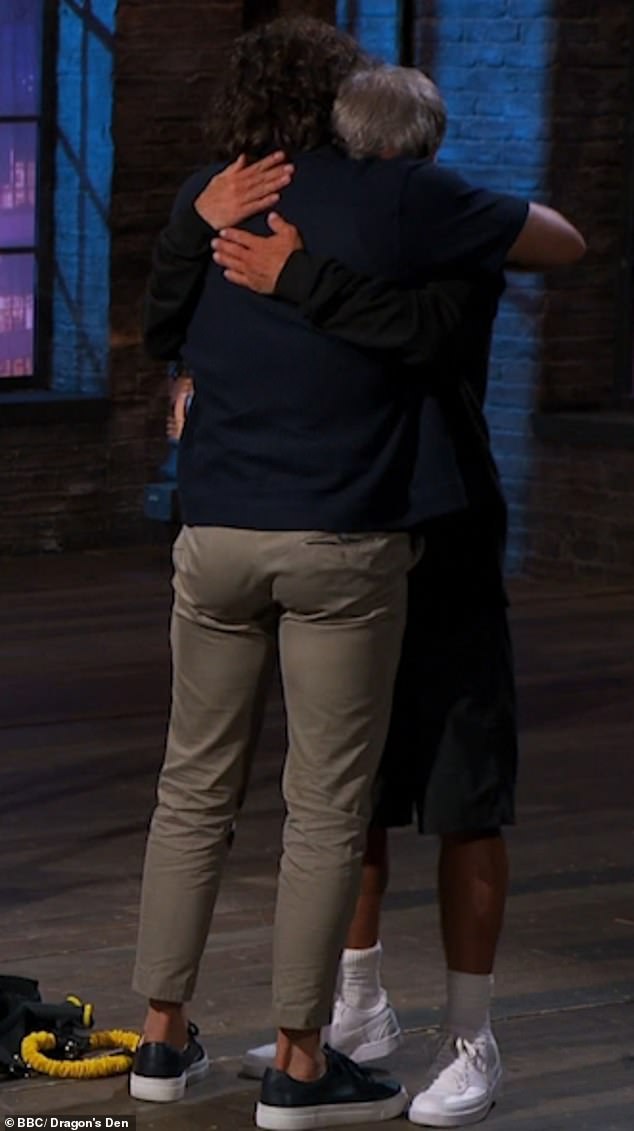 After presenting his fitness business, guest judge Joe Wicks became emotional and gave Joseph (pictured) a hug.