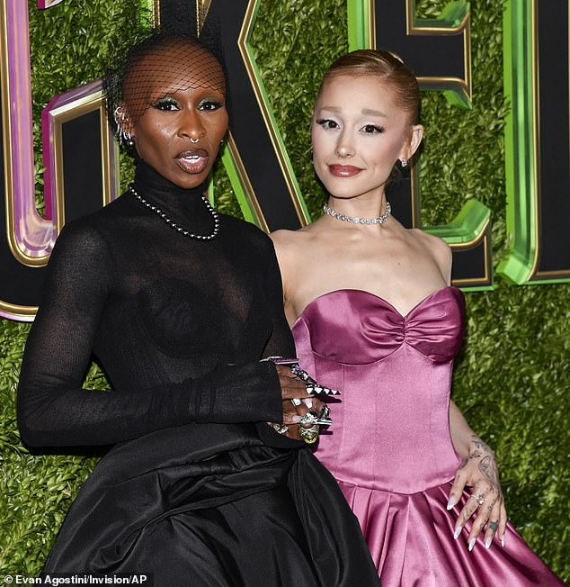 Erivo and Grande play Elphaba Thropp/The Wicked Witch of the West and Glinda Upland/Glinda The Good, respectively, in the hit musical film; the actresses seen in November 2024