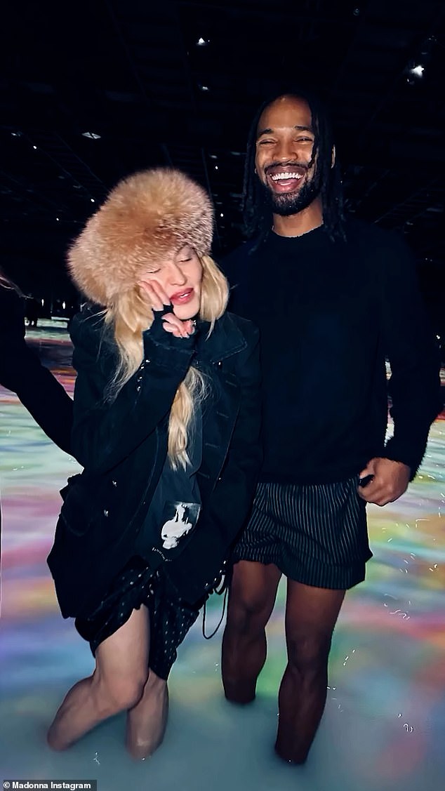 The Queen of Pop was also joined on her trip by her boyfriend Akeem Morris, 28, and the couple looked more in love than ever as they celebrated the New Year together.