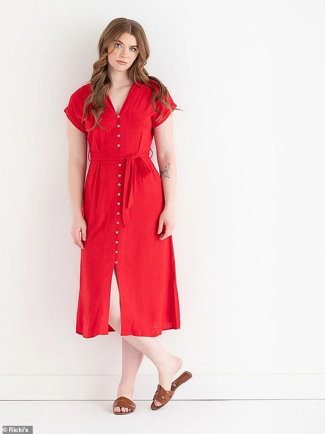 A red dress sold by Rickie's, the beloved fashion retailer that faced stiff competition in the years after the pandemic