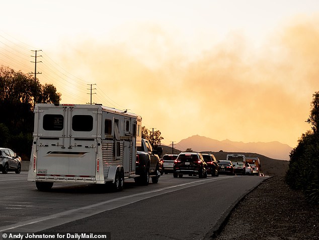 Mandatory evacuation orders are in place in Calabasas and Hidden Hills, causing chaos on the roads.