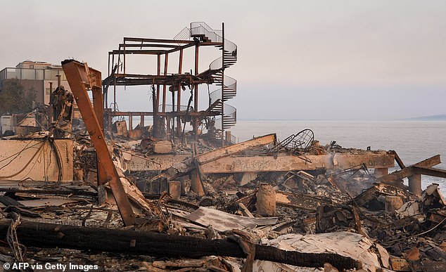 The natural disaster has displaced residents in Pacific Palisades (seen above on Thursday), Altadena, Calabasas, Hidden Hills, Hollywood and more areas in Southern California.