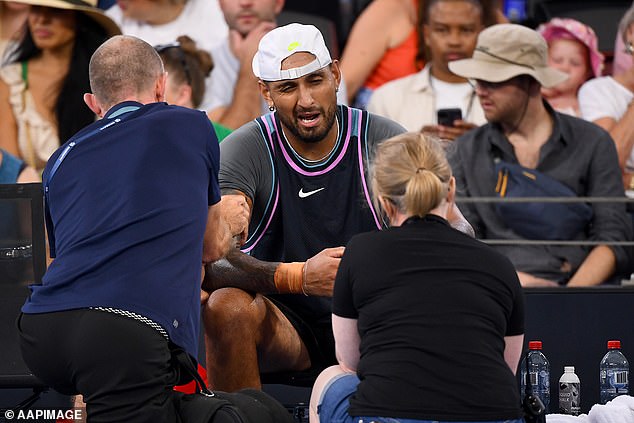 His return to tennis in Brisbane saw Kyrgios require a medical check-up on his surgically repaired wrist, but a new injury left fans wondering if he would play at the Australian Open.