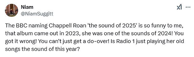 1736506122 271 Radio 1 fans slam pointless BBC Sound of 2025 winner