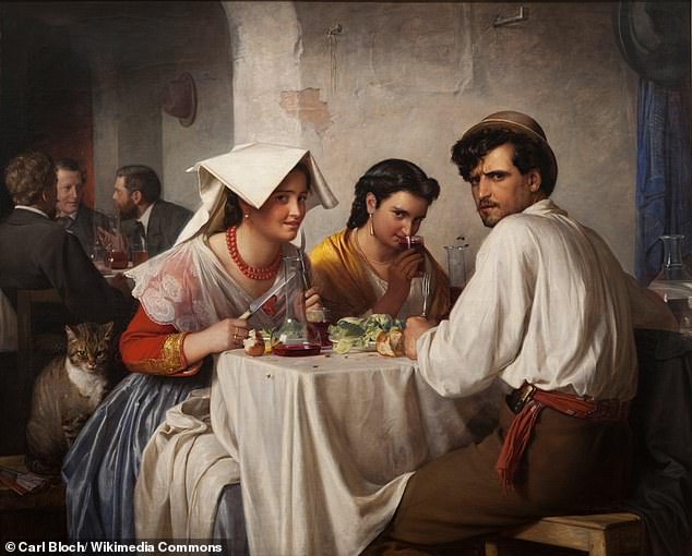 Previously, Radio 1 DJ Greg James was 'seen' in a painting by A Roman Osteria