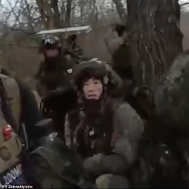 North Korean soldiers are seen in this image shared by Zelensky