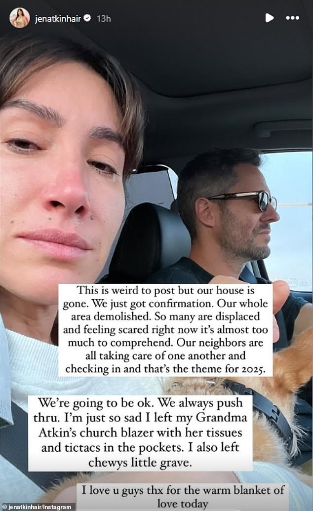 Kim Kardashian's stylist Jen Atkin took to Instagram to reveal that she lost her Los Angeles home.