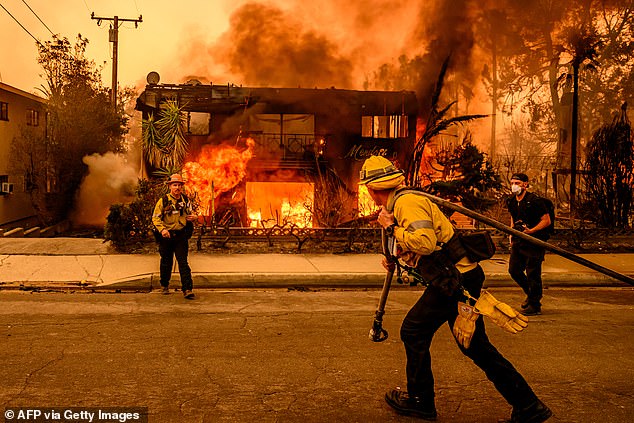 Los Angeles authorities said Thursday night that the official death toll had doubled to 10, but warned that 