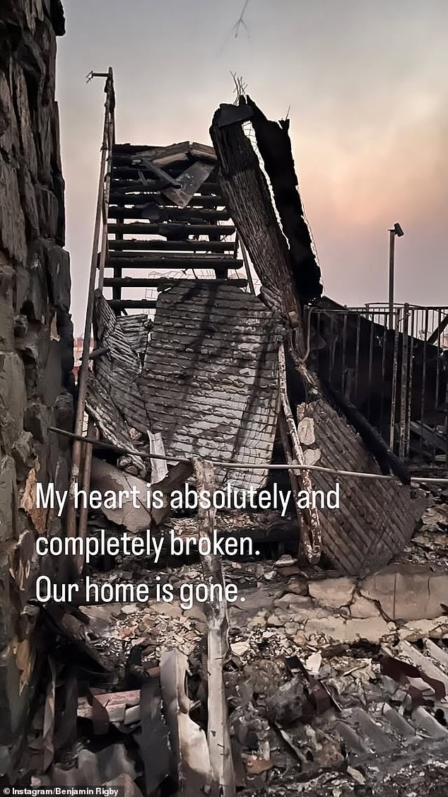 'My heart is absolutely and completely broken. “Our home no longer exists,” he wrote alongside the confrontational image.