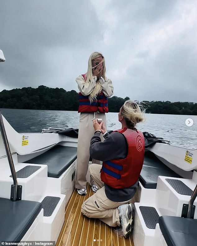 The couple got engaged last year, after his partner Sophie got down on one knee during a romantic proposal on a boat in August.