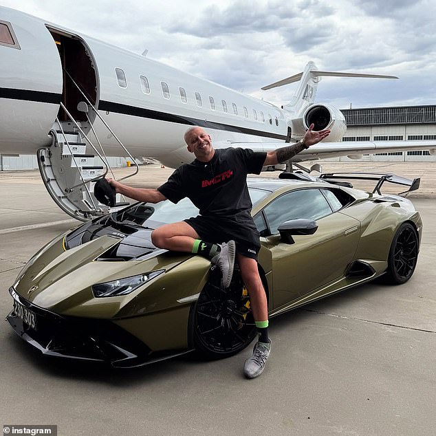 The billionaire businessman, 35, revealed his shaved head in a series of photos shared on Instagram on Sunday (pictured).