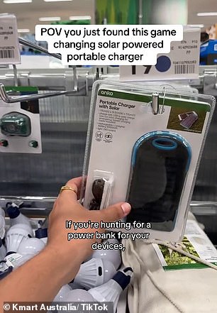 The solar powered portable charger has been running out of stock at Kmart and many say they are struggling to get one.