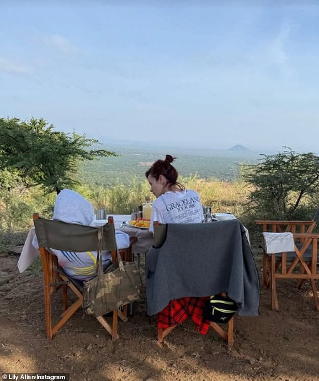 In December, Lily took her daughters to Kenya as she documented the trip by sharing a photo of herself on top of a mountain looking out over an African landscape with one of her daughters by her side.