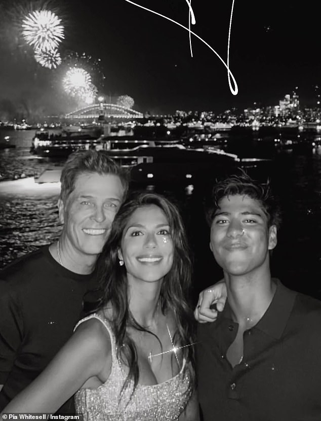 For New Year's, Pia dressed to the nines to ring in 2025 as she put on a very glamorous display in a sparkly silver minidress while relaxing on a yacht with her husband and two children.