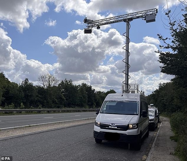 AI cameras can be mounted on a trailer or vehicle and are located higher than traditional traffic or speed cameras.