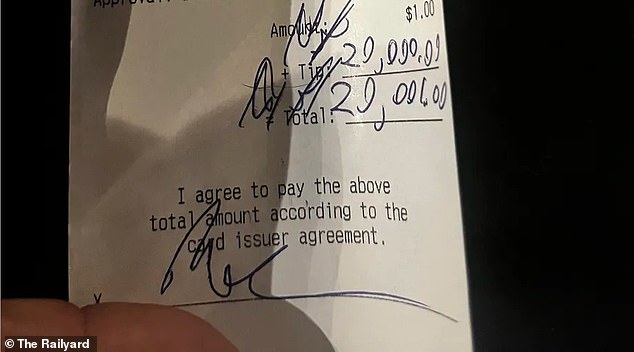 Malone left Brown an incredibly generous tip on Christmas Eve