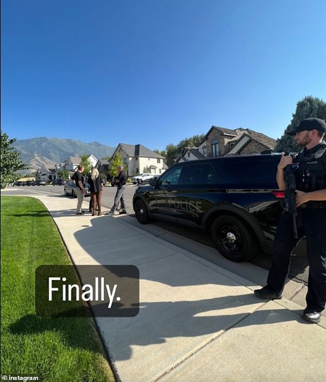 The day police raided the Franke home, Shari posted this photo, indicating her relief.