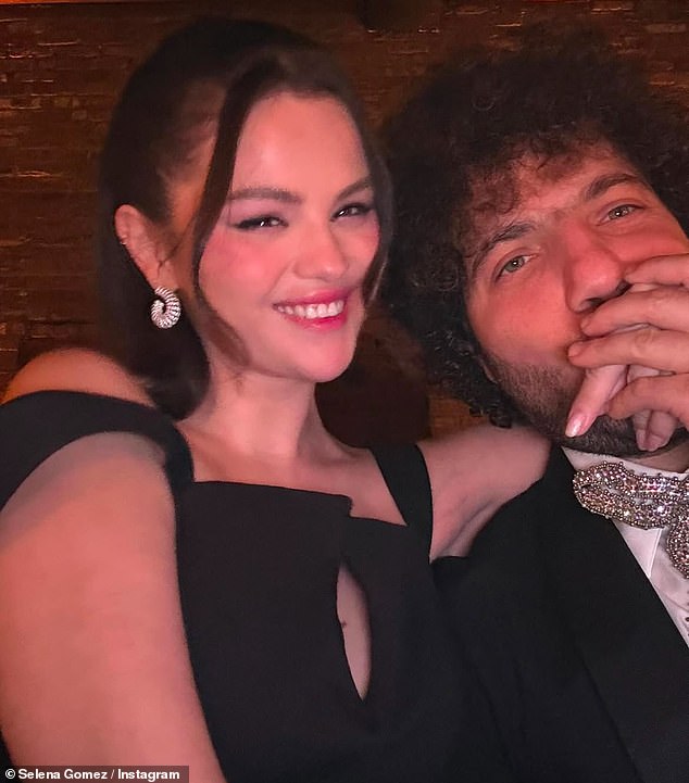 However, the most important accessory is her new engagement ring from fiancé music producer Benny Blanco, 36; Who is pictured with on Wednesday?