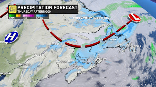 Baron - Atlantic Canada Precipitation Thursday Afternoon - January 8