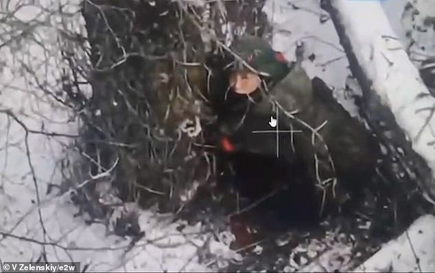 North Korean soldier caught hiding from Ukrainian drone