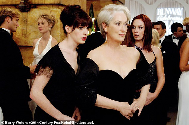 Miranda is the powerful editor-in-chief of the fictional fashion magazine Runway, played by Meryl Streep in the film adaptation; Meryl and Anne Hathaway seen in a still image