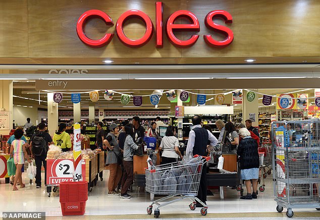 This week the grower claimed he was not getting his fair share after Coles (pictured) inflated the price of its courgettes by up to $4.40 a kilo.