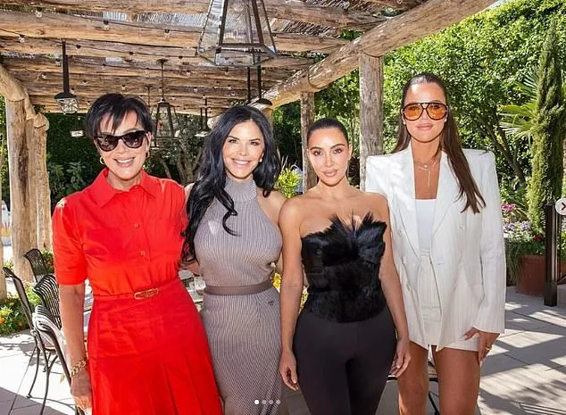 Kardashian was also spotted with, from left, her mother Kris Jenner, her friend Lauren Sanchez and her sister Khloe at a book party this week in Los Angeles; Lauren's book The Fly Who Flew To Space is now a NYT bestseller.